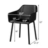 Black modern plastic dining chair with breathable mesh backrest, ergonomic design, and sturdy frame for comfort and.