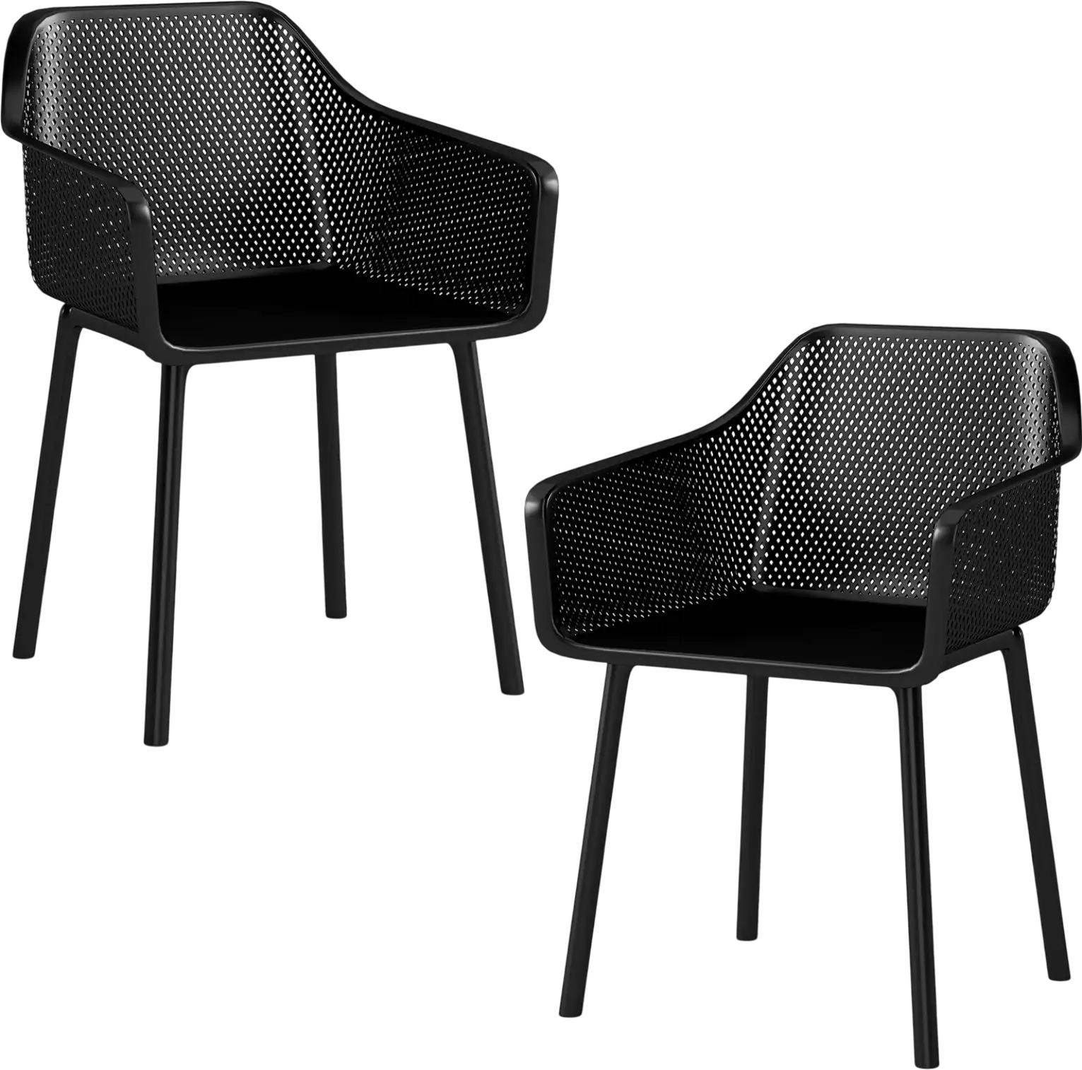Costway Modern Plastic Dining Chairs Set of 2 Kitchen Armchairs Mesh Back 32606627 New