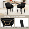 Set of 2 black modern plastic dining chairs with breathable mesh backrest and sturdy frame for kitchen or dining room.