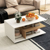 Rectangular Coffee Table with L-shaped Middle Shelf-White - Gallery View 1 of 10