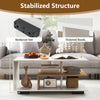 Rectangular coffee table in white with L-shaped middle shelf, featuring reinforced feet and thickened boards for.