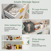 Modern sideboard buffet cabinet with 2 doors and 3 drawers, featuring a white finish and gold legs for stylish storage.
