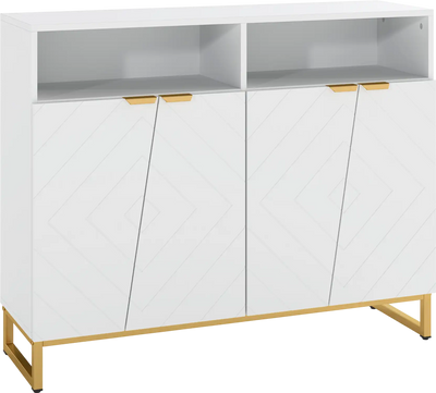 Costway Modern Sideboard Cabinet 4 Doors Adjustable Shelves 524913876 New