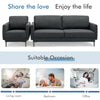 Modern gray sofa set with removable backrest cushions and solid metal legs, perfect for living room or office use.