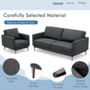 Gray modern sofa set with solid metal legs, removable backrest cushions, and breathable fabric for stylish comfort.