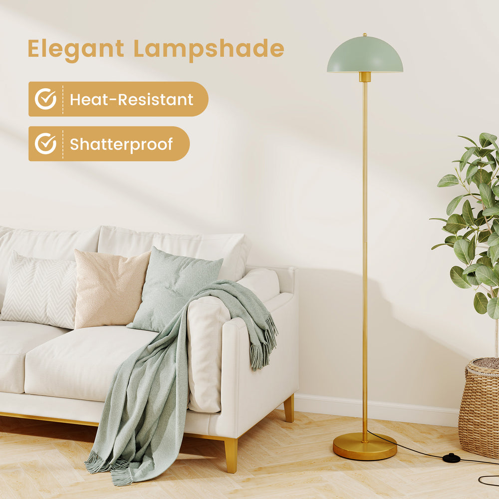Modern standing lamp with elegant shatterproof lampshade, adjustable head, and foot switch for convenient use in any.