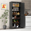 72.5 Inches Tall Buffet Cabinet with 6-Tier Shelves and 4 Doors-Black - Gallery View 1 of 10
