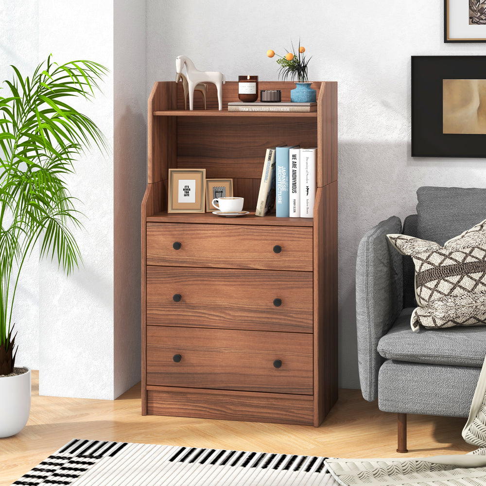 Modern Storage Dresser with Anti-toppling Device-Walnut - Gallery View 1 of 7