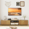 Modern TV Stand for up to 70" TVs Minimalist Entertainment Center with 2 Doors and Open Shelves-Natural - Gallery View 1 of 10
