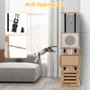 Modern tall cat tower with double condos, sisal carpets, and anti-tipping kit for safe multi-level play.