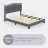 Queen size modern upholstered bed frame with adjustable tufted headboard, sturdy slats, and no box spring needed.