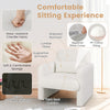 Modern upholstered chenille accent chair in white with a thick seat cushion and removable lumbar pillow for ergonomic.