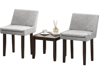Costway Modern Upholstered Fabric Side Leisure Chairs Set of 2 Gray 312764958 New