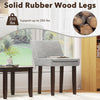 Gray upholstered leisure chair with solid rubber wood legs, supporting up to 350 lbs, ideal for modern living spaces.