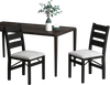 Set of 2 black folding chairs with cushioned seats and ergonomic backrests, ideal for dining rooms and gatherings.
