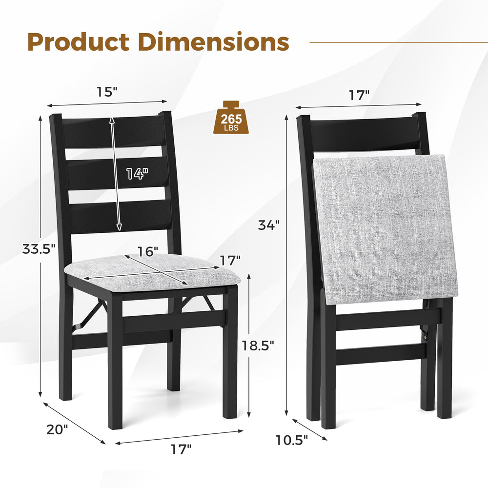 Modern upholstered folding chair dimensions, featuring a comfy backrest and sturdy rubber wood construction for.