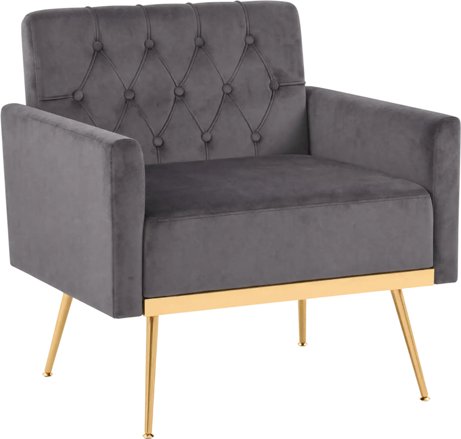 Costway Velvet Upholstered Accent Chair Button-Tufted Adjustable Feet 33723622 New