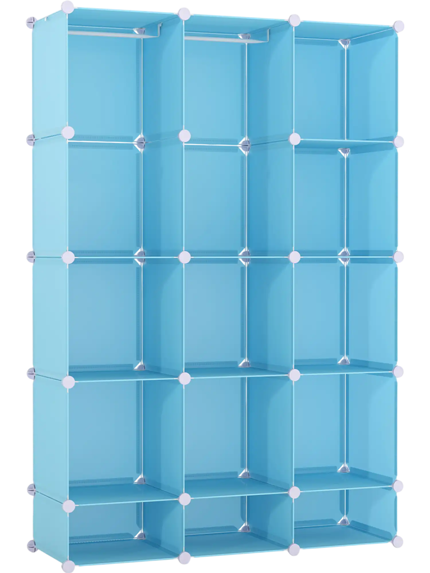 Costway Modular Baby Wardrobe 13-Cube Hanging Rod Shelves Stackable 70488391 New