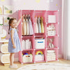 Modular Baby Wardrobe with 10 Cubes & Hanging Rod and Shelves Stackable-Pink - Gallery View 1 of 10