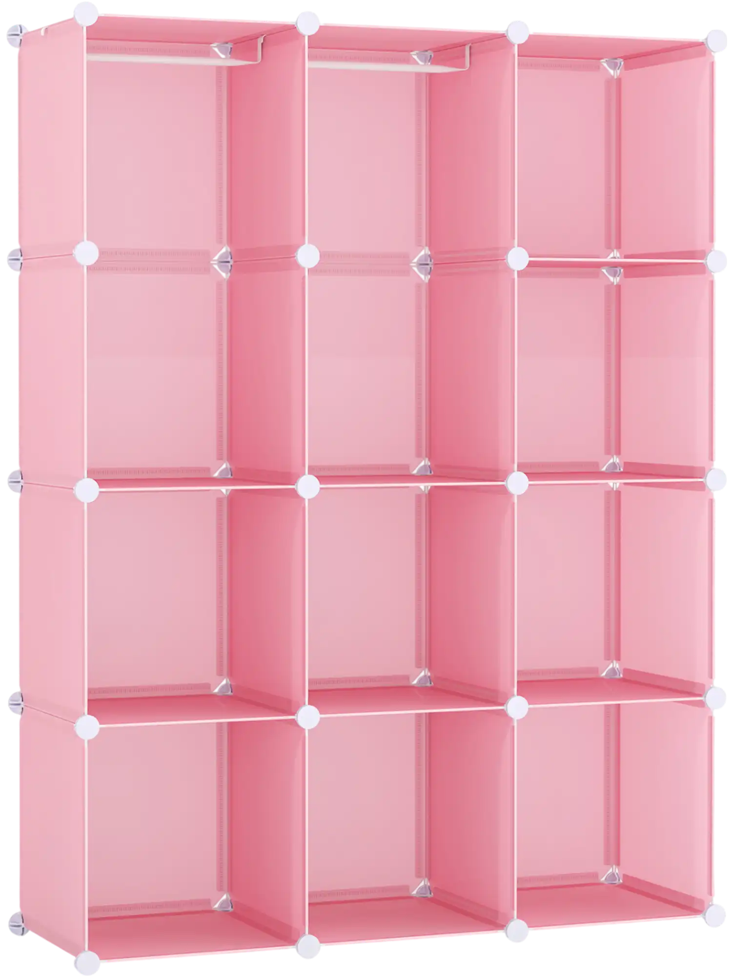 Costway Modular Baby Wardrobe 10-Cube Kids Storage Closet w/ Hanging Rod Shelves 20638583 New