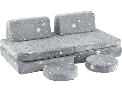 Costway Modular Kids Play Couch Glow in the Dark Portable Handles 85132497 New