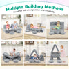 Modular kids play couch set in gray with glow-in-the-dark patterns, versatile for lounging, climbing, and imaginative.