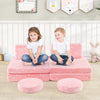 Modular Kids Play Couch Set Glow in the Dark with Portable Handles-Pink - Gallery View 1 of 10