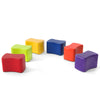 Colorful modular stool set for kids, featuring six butterfly stools in vibrant hues, ideal for play and learning.