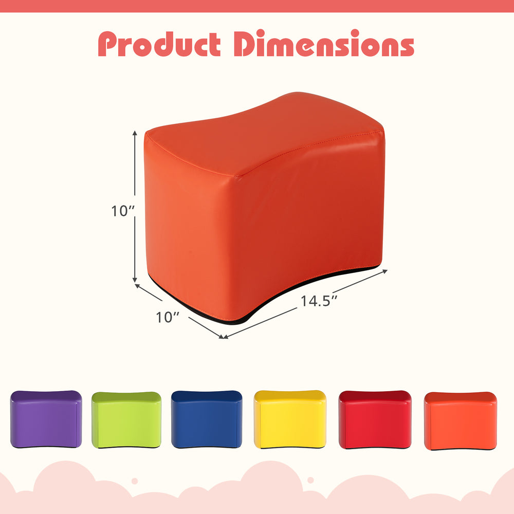 Colorful modular stool from the 6 PCS Butterfly Stools set, featuring a soft, supportive design for kids' use.
