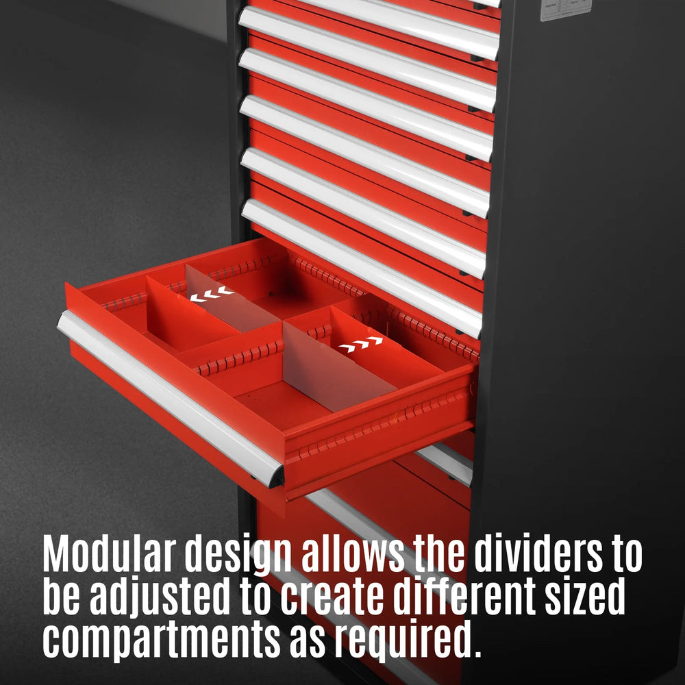 Heavy Duty Modular Drawer Cabinet - Drawer,  59" H x 28.5" W x 22.5" D Tool Storage Organizer,  Steel Construction
