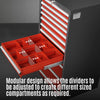 Heavy Duty Modular Drawer Cabinet - 11 Drawer,  59" H x 28.5" W x 28.5" D Tool Storage Organizer,  Steel Construction