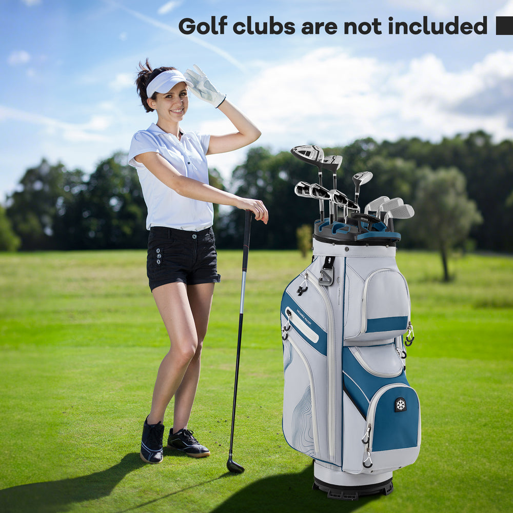 Molded Lock Top Golf Cart Bag with 14-Way Full Length Dividers and 11 Pockets-Navy - Gallery View 1 of 9