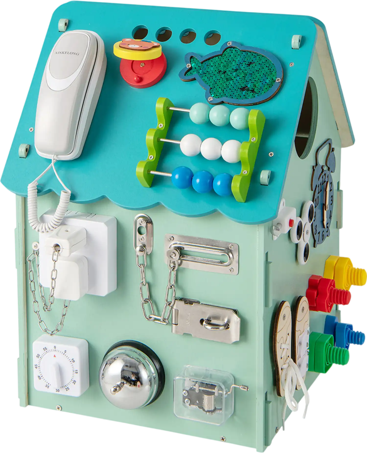 Costway Montessori Play House Sensory Games Interior Storage 79142635 New
