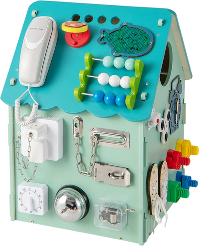 Costway Montessori Play House Sensory Games Interior Storage 79142635 New