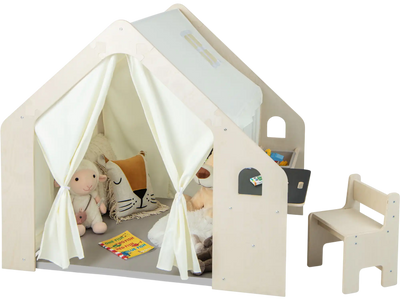 Costway Montessori Indoor Playhouse Tent w/ Storage Bin Floor Mat Toddlers 23156978 New