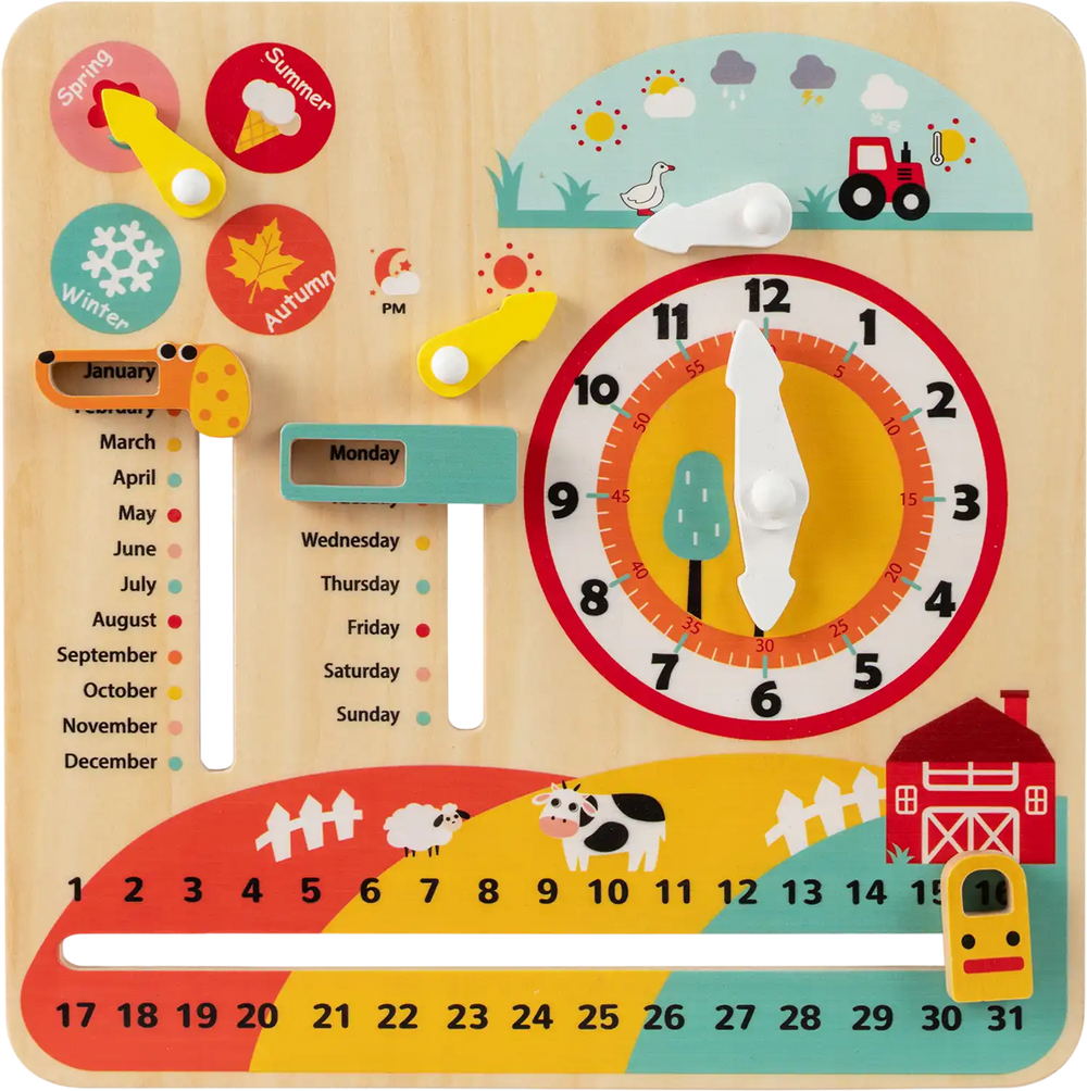 Montessori Wooden Toy for Toddlers Educational Learning Clock Toy About Season