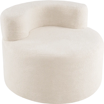 Costway Moon-Shaped Teddy Fleece Floor Single Sofa Chair 25945599 New