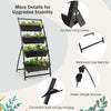 4-tier vertical raised garden bed with 4 detachable containers, featuring drainage holes for optimal plant growth.