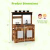Mud kitchen playset made of natural fir wood, featuring a removable sink, 4 planting pots, and blackboard for kids.