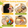 Kids mud kitchen playset featuring fir wood, double chalkboards, simulated stoves, and a rotatable faucet for.