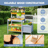 Mud kitchen set for kids features selected fir wood, dual-burner stove, and removable sink for imaginative outdoor play.