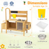 Mud kitchen for kids featuring two stoves, sink, and detachable bird cage, perfect for imaginative outdoor play.