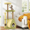 Avocado-shaped platform on a multi-level cat tower provides a unique resting spot and climbing opportunities for.
