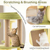 Cat tower features premium jute scratching posts and a cozy condo, perfect for climbing and resting.