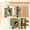 Multi-level cactus cat tree featuring two cozy condos and plush perches for secure resting and playtime.