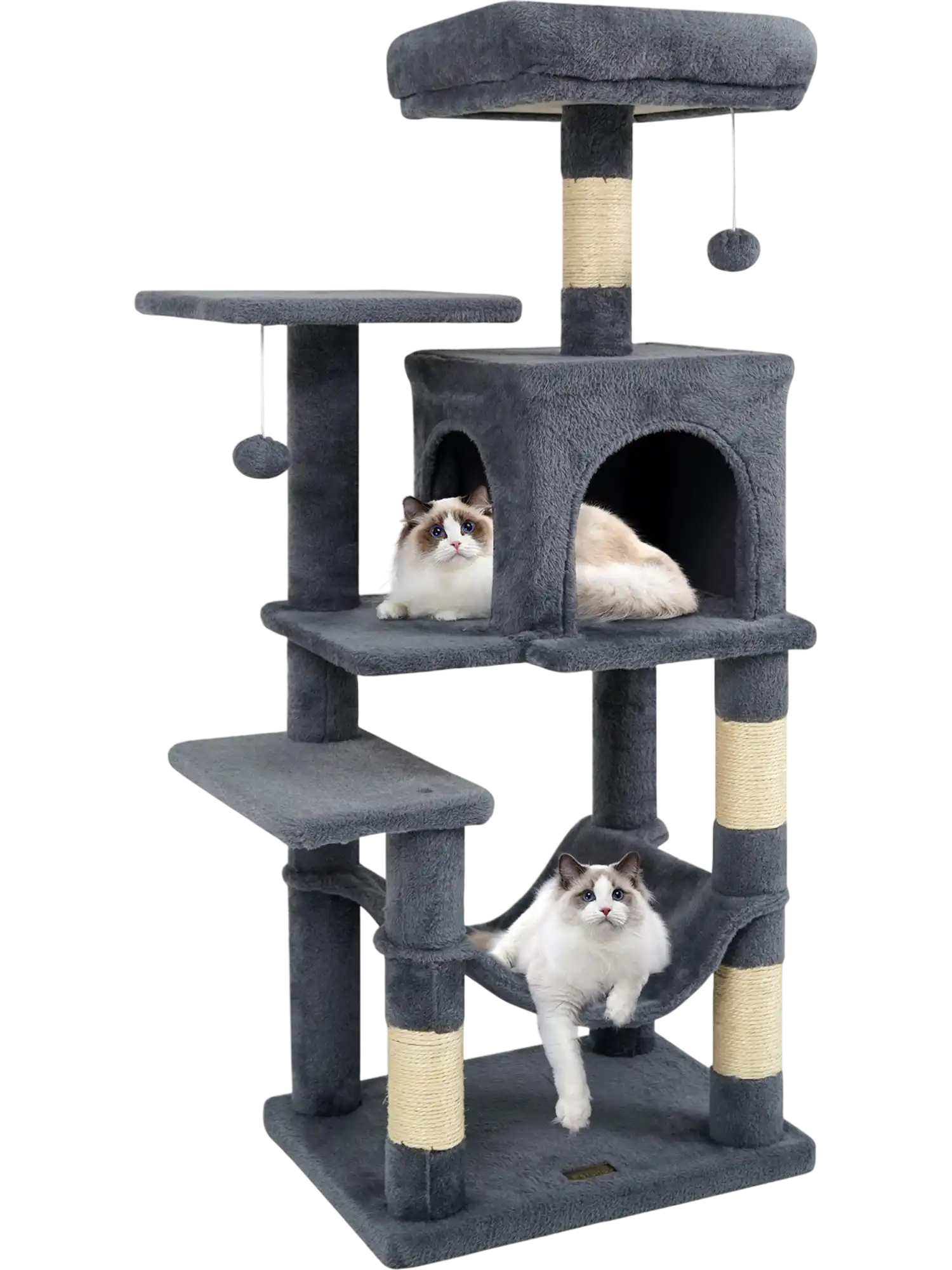 Costway Multi-Level Cat Tower 2-Door Condo Padded Top Perch 53957124 New