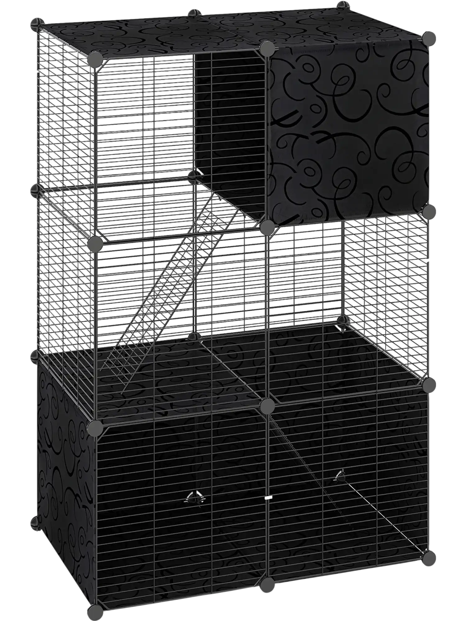 Costway Multi-Level Cat Tower 2-Door Condo Hammock 42222367 New