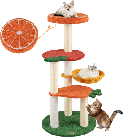 Costway Multi-Level Cat Tree Pet Activity Center Fruit-Shaped Platforms 943185726 New