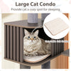 Cozy cat condo with detachable soft cushion, spacious design, and sturdy scratching posts for indoor cats.