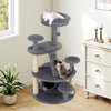 Multi-level kitty tower with condo, climbing ladder, and plush perches for comfortable cat exploration and play.